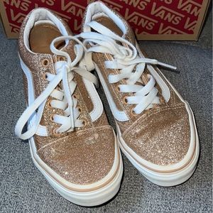 Youth size 1 gold glitter vans